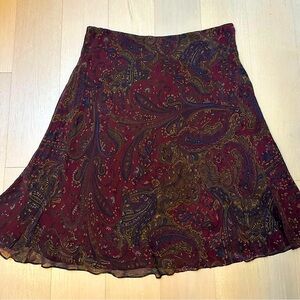 Vintage Brown Silk Ralph Lauren Maxi Skirt Quiet Luxury